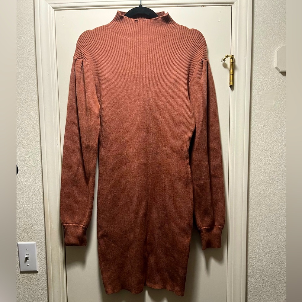 XL Rust Brown Sweater Dress. Never Worn